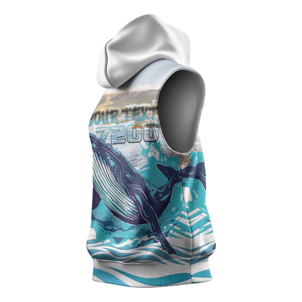 Personalized South Africa Whale Hermanus Fest Sleeveless Hoodie - African Pride