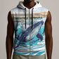 Personalized South Africa Whale Hermanus Fest Sleeveless Zip Hoodie - African Pride