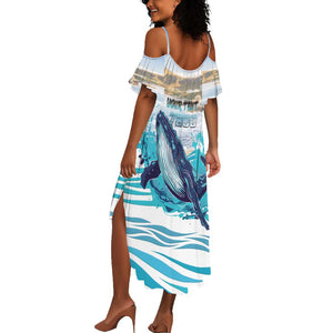 Personalized South Africa Whale Hermanus Fest Summer Maxi Dress - African Pride