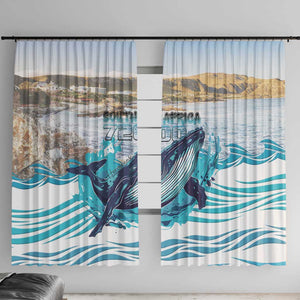 South Africa Whale Hermanus Fest Window Curtain - African Pride