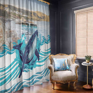 South Africa Whale Hermanus Fest Window Curtain - African Pride