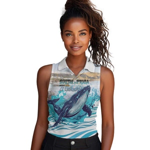Personalized South Africa Whale Hermanus Fest Women Sleeveless Polo Shirt - African Pride