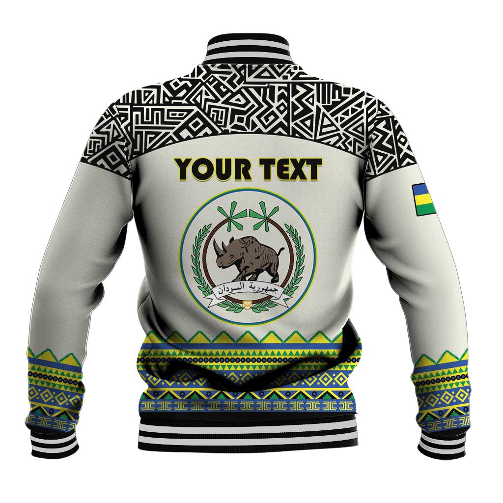 Personalized Sudan Baseball Jacket Coat Of Arms 1956-1970 With African Pattern - African Pride