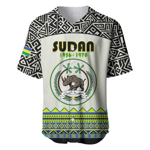 Personalized Sudan Baseball Jersey Coat Of Arms 1956-1970 With African Pattern - African Pride