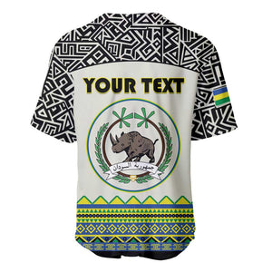 Personalized Sudan Baseball Jersey Coat Of Arms 1956-1970 With African Pattern - African Pride