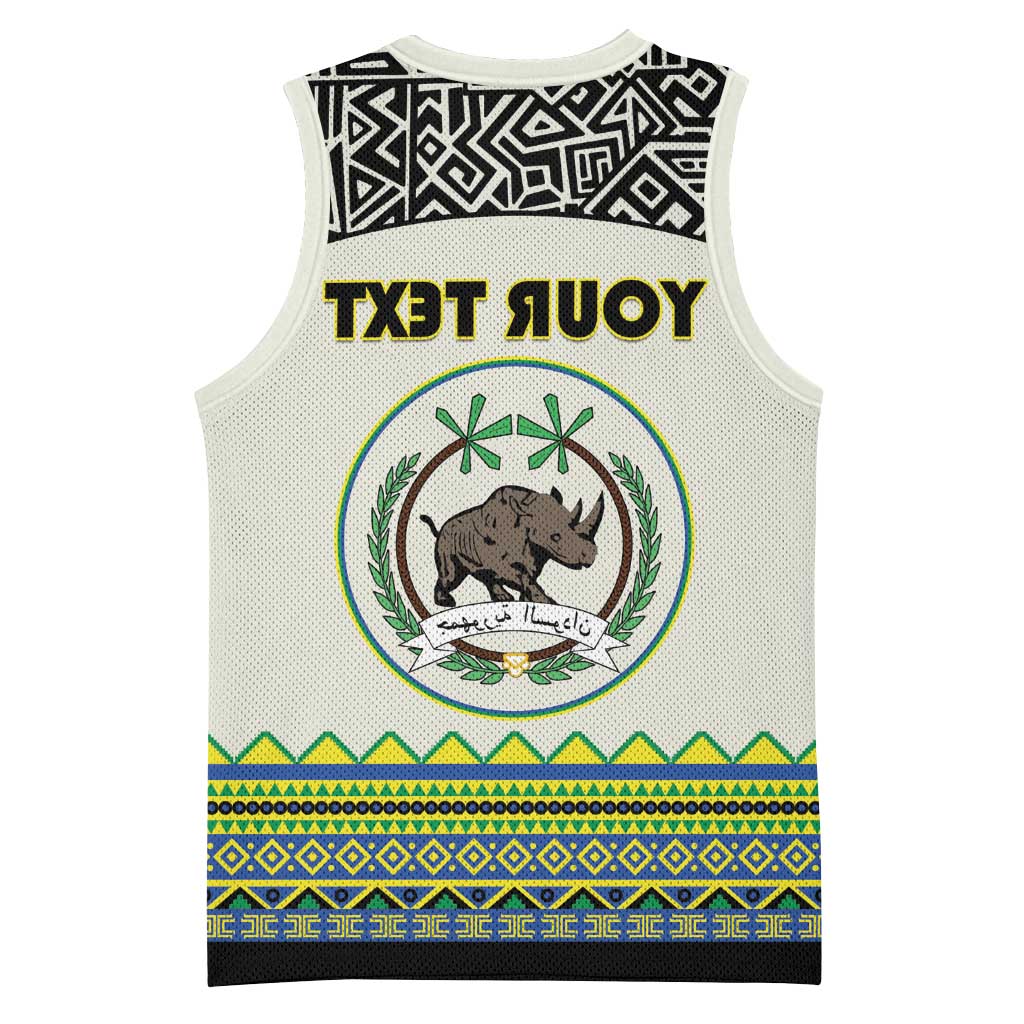 Personalized Sudan Basketball Jersey Coat Of Arms 1956-1970 With African Pattern - African Pride