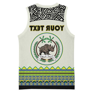 Personalized Sudan Basketball Jersey Coat Of Arms 1956-1970 With African Pattern - African Pride