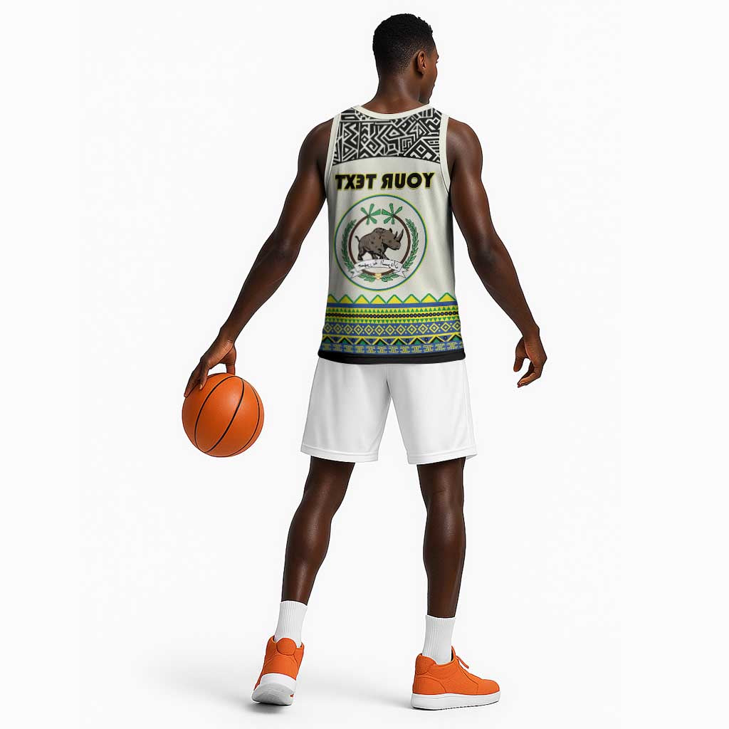 Personalized Sudan Basketball Jersey Coat Of Arms 1956-1970 With African Pattern - African Pride