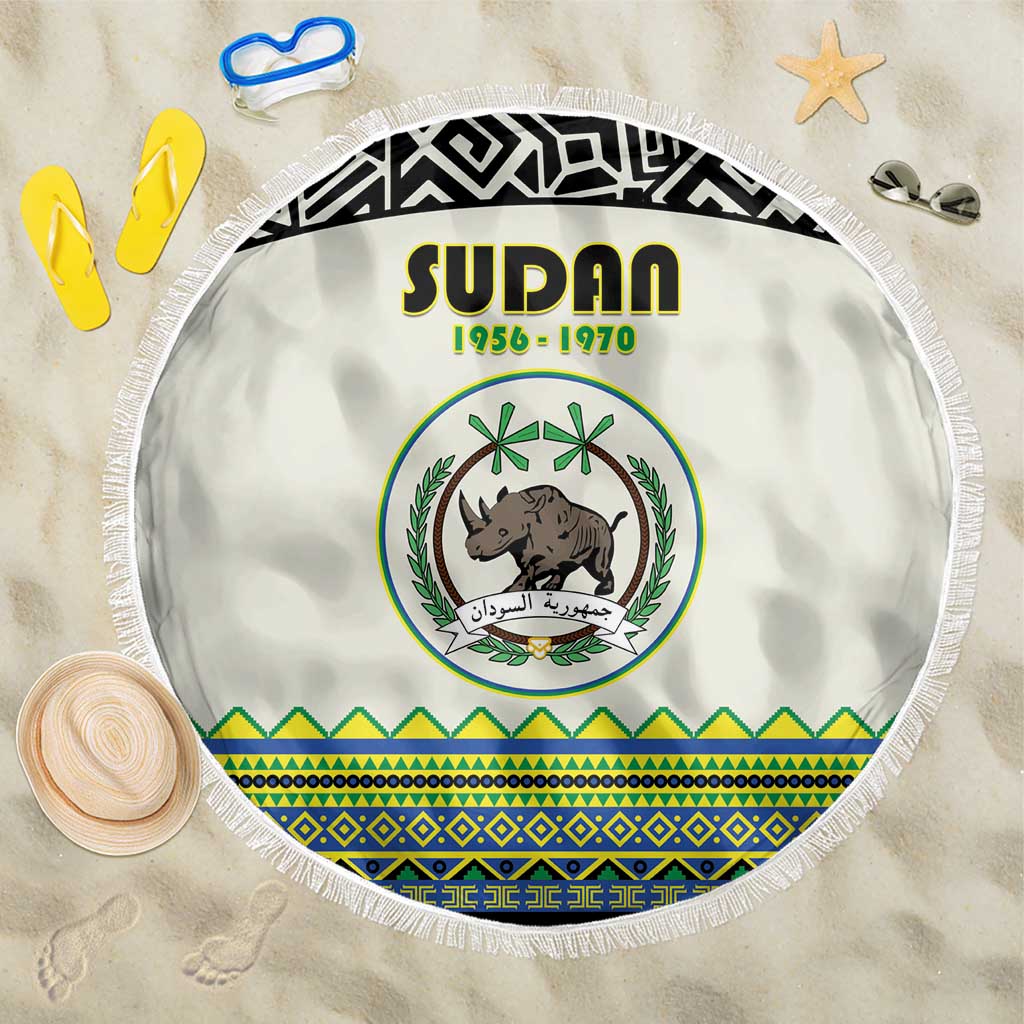 Sudan Beach Blanket Coat Of Arms 1956-1970 With African Pattern - African Pride