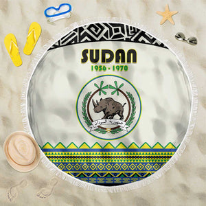Sudan Beach Blanket Coat Of Arms 1956-1970 With African Pattern - African Pride