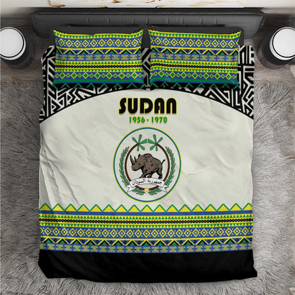 Sudan Bedding Set Coat Of Arms 1956-1970 With African Pattern - African Pride