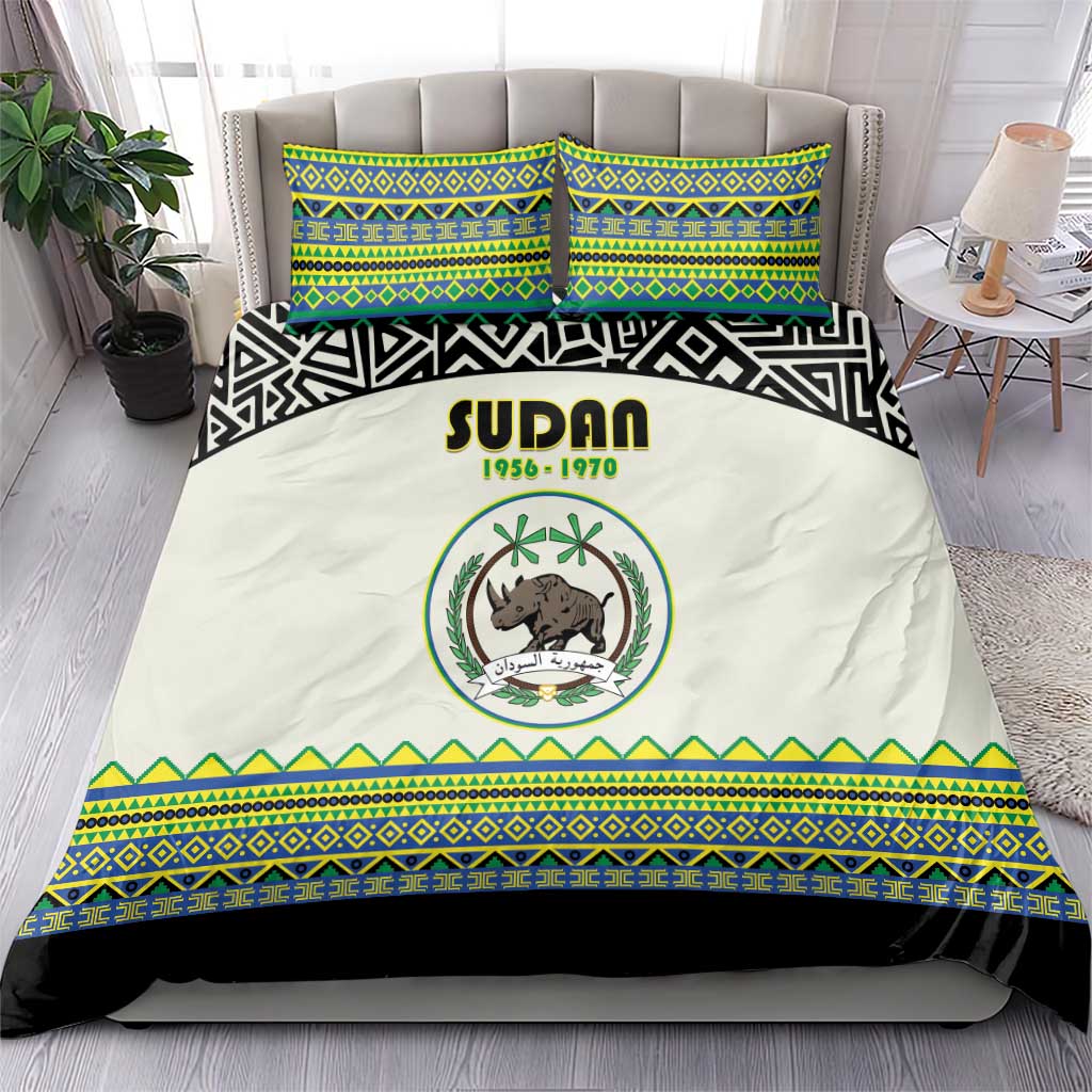 Sudan Bedding Set Coat Of Arms 1956-1970 With African Pattern - African Pride