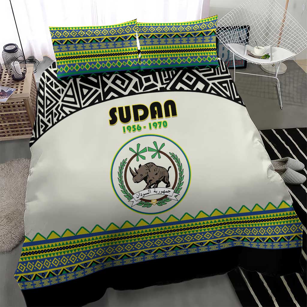 Sudan Bedding Set Coat Of Arms 1956-1970 With African Pattern - African Pride