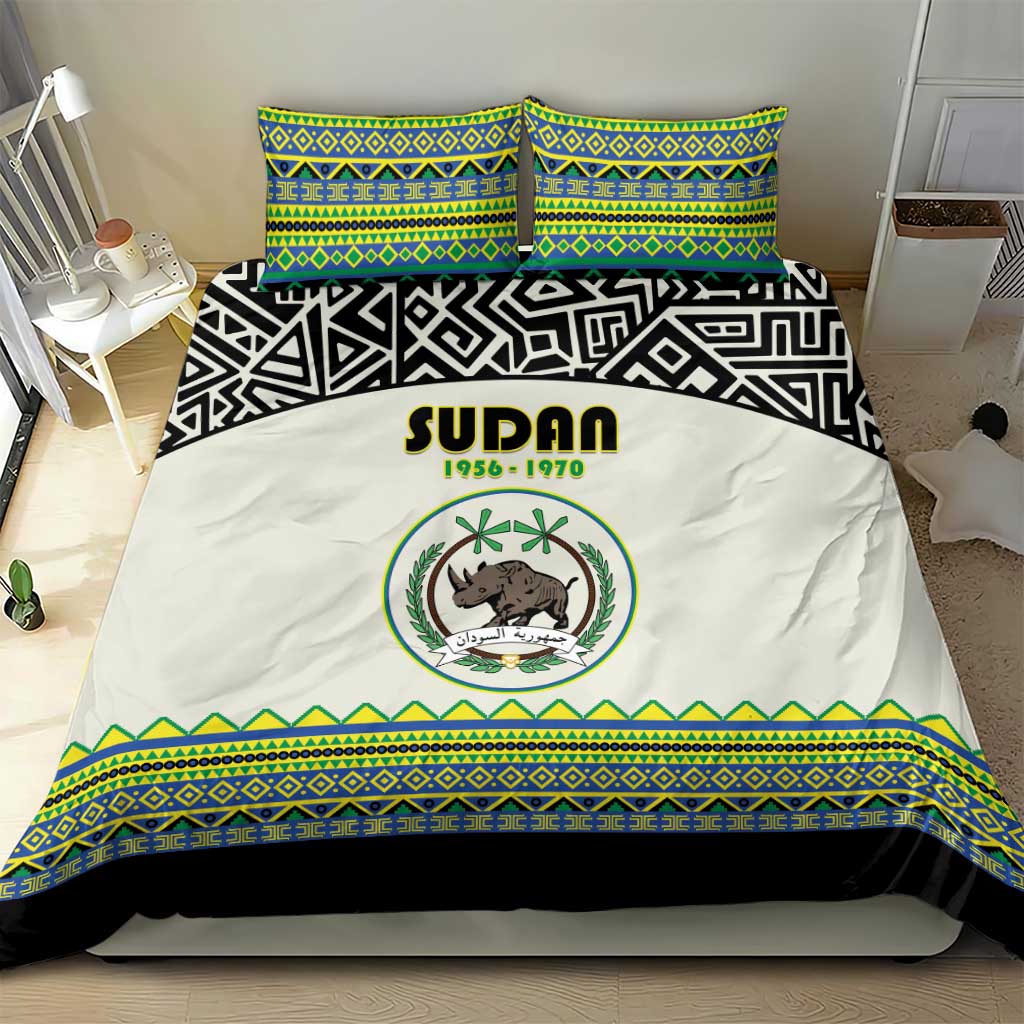 Sudan Bedding Set Coat Of Arms 1956-1970 With African Pattern - African Pride