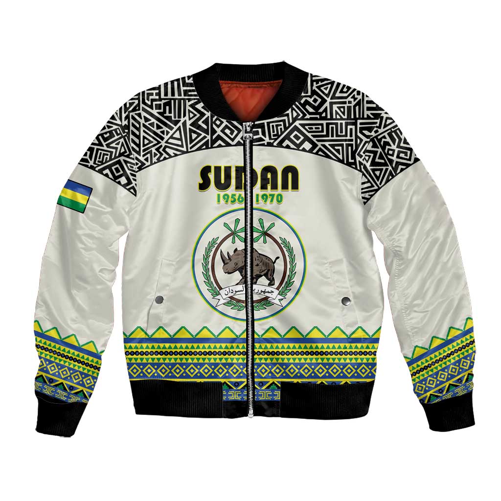 Personalized Sudan Bomber Jacket Coat Of Arms 1956-1970 With African Pattern - African Pride