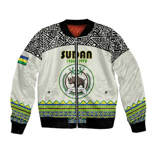 Personalized Sudan Bomber Jacket Coat Of Arms 1956-1970 With African Pattern - African Pride