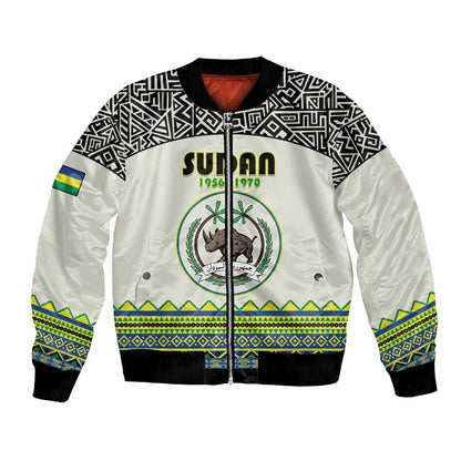 Personalized Sudan Bomber Jacket Coat Of Arms 1956-1970 With African Pattern - African Pride