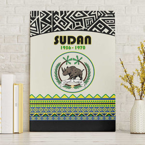 Sudan Canvas Wall Art Coat Of Arms 1956-1970 With African Pattern - African Pride