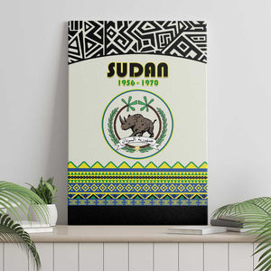 Sudan Canvas Wall Art Coat Of Arms 1956-1970 With African Pattern - African Pride