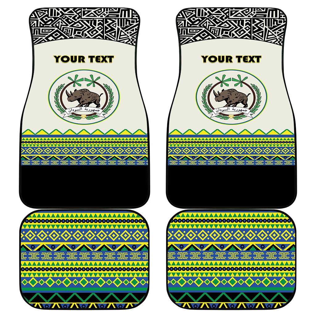 Sudan Car Mats Coat Of Arms 1956-1970 With African Pattern - African Pride