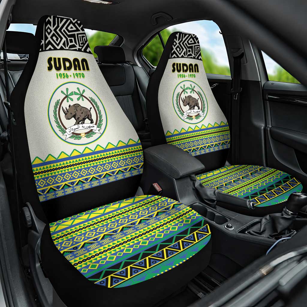 Sudan Car Seat Cover Coat Of Arms 1956-1970 With African Pattern - African Pride