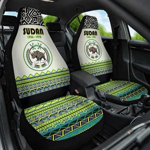 Sudan Car Seat Cover Coat Of Arms 1956-1970 With African Pattern - African Pride