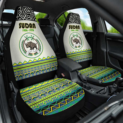Sudan Car Seat Cover Coat Of Arms 1956-1970 With African Pattern - African Pride