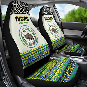 Sudan Car Seat Cover Coat Of Arms 1956-1970 With African Pattern - African Pride