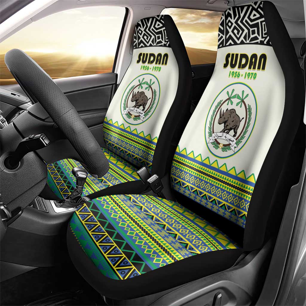 Sudan Car Seat Cover Coat Of Arms 1956-1970 With African Pattern - African Pride