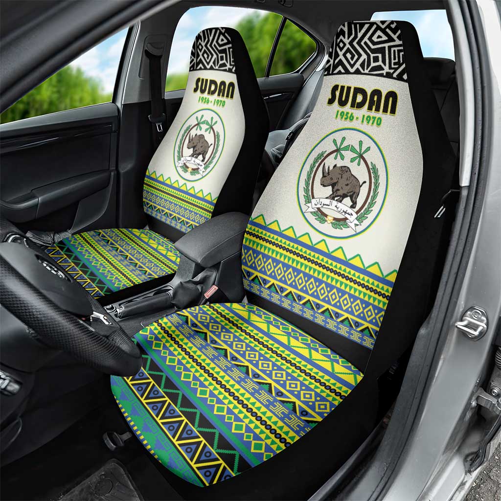 Sudan Car Seat Cover Coat Of Arms 1956-1970 With African Pattern - African Pride