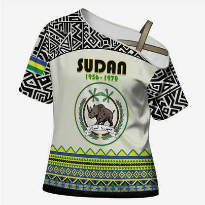 Personalized Sudan 1956-1970 Cross Shoulder Shirt With African Pattern