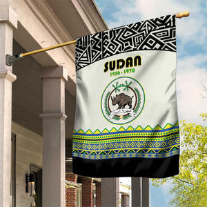 Sudan Garden Flag Coat Of Arms 1956-1970 With African Pattern - African Pride