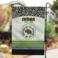 Sudan Garden Flag Coat Of Arms 1956-1970 With African Pattern - African Pride