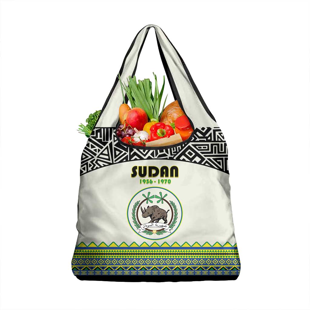 Sudan Grocery Bag Coat Of Arms 1956-1970 With African Pattern - African Pride