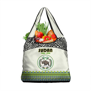 Sudan Grocery Bag Coat Of Arms 1956-1970 With African Pattern - African Pride