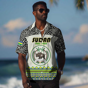 Personalized Sudan Hawaiian Shirt Coat Of Arms 1956-1970 With African Pattern - African Pride