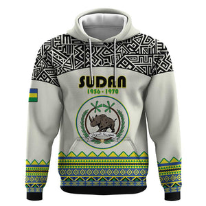 Personalized Sudan Hoodie Coat Of Arms 1956-1970 With African Pattern - African Pride