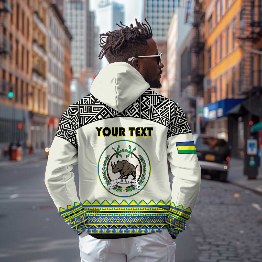 Personalized Sudan Hoodie Coat Of Arms 1956-1970 With African Pattern - African Pride
