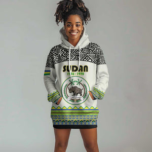 Personalized Sudan Hoodie Dress Coat Of Arms 1956-1970 With African Pattern - African Pride