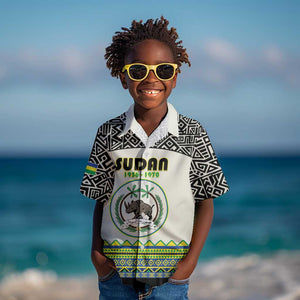 Personalized Sudan Kid Hawaiian Shirt Coat Of Arms 1956-1970 With African Pattern - African Pride