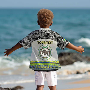 Personalized Sudan Kid Hawaiian Shirt Coat Of Arms 1956-1970 With African Pattern - African Pride