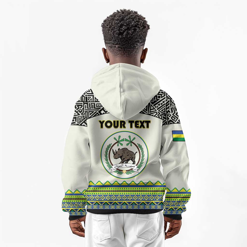 Personalized Sudan Kid Hoodie Coat Of Arms 1956-1970 With African Pattern - African Pride