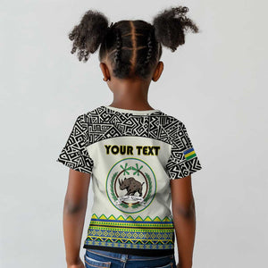 Personalized Sudan Kid T shirt Coat Of Arms 1956-1970 With African Pattern - African Pride