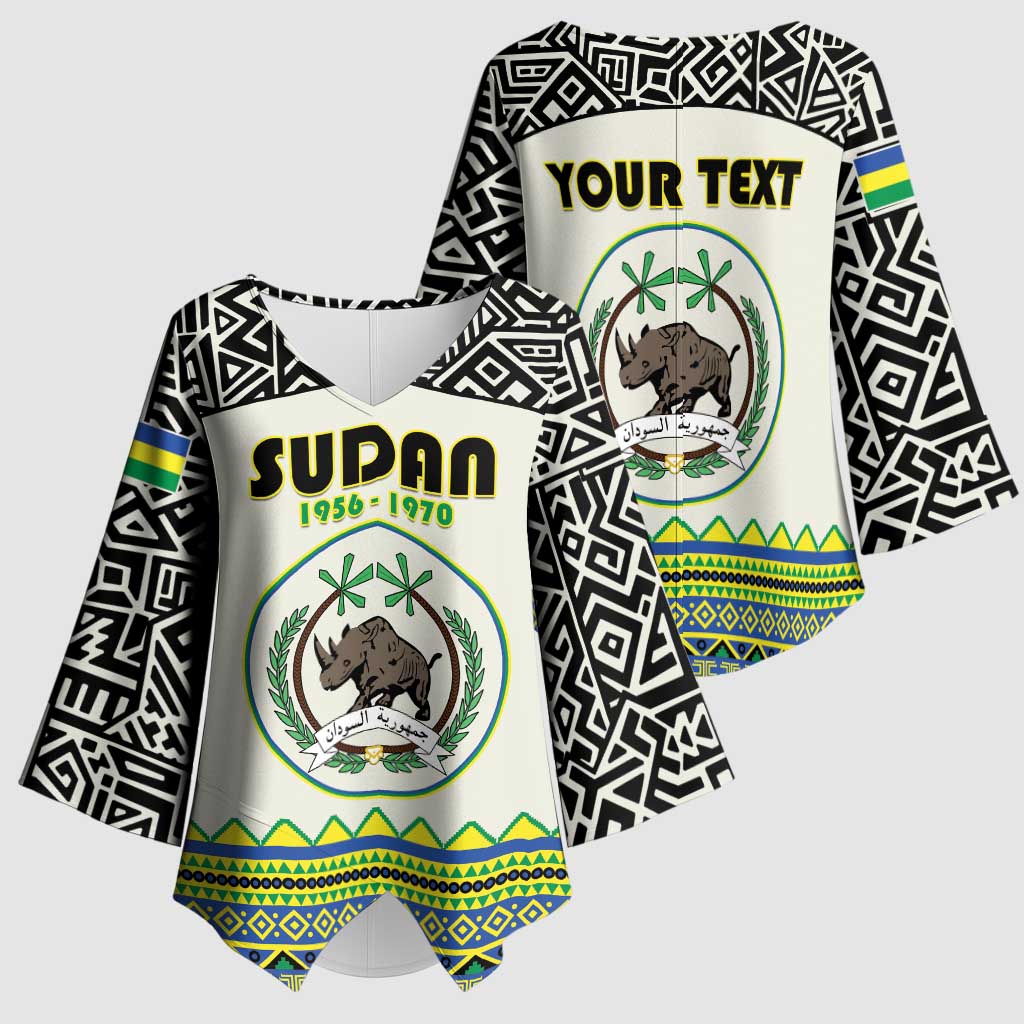 Personalized Sudan 1956-1970 Kimono Sleeve Blouse With African Pattern