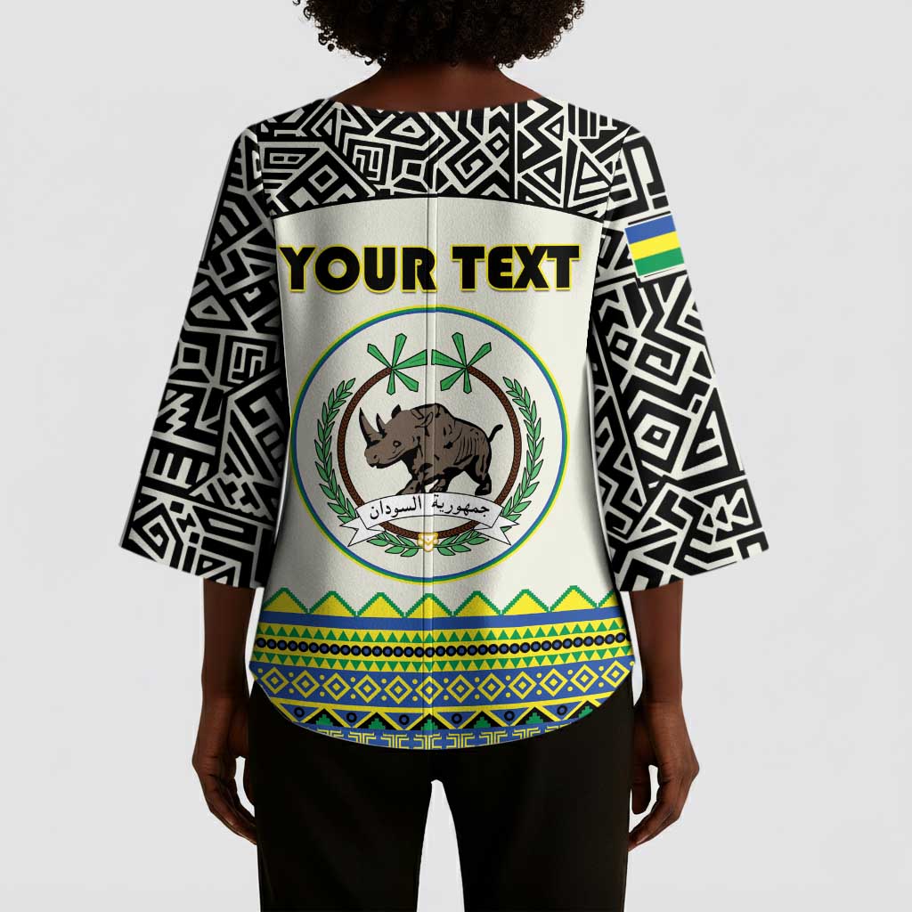 Personalized Sudan 1956-1970 Kimono Sleeve Blouse With African Pattern