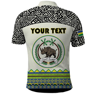 Personalized Sudan Polo Shirt Coat Of Arms 1956-1970 With African Pattern - African Pride