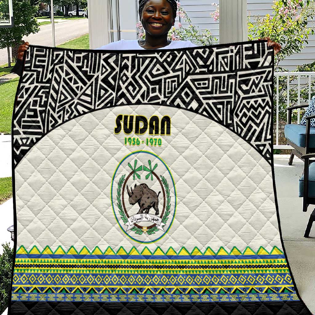 Sudan Quilt Coat Of Arms 1956-1970 With African Pattern - African Pride
