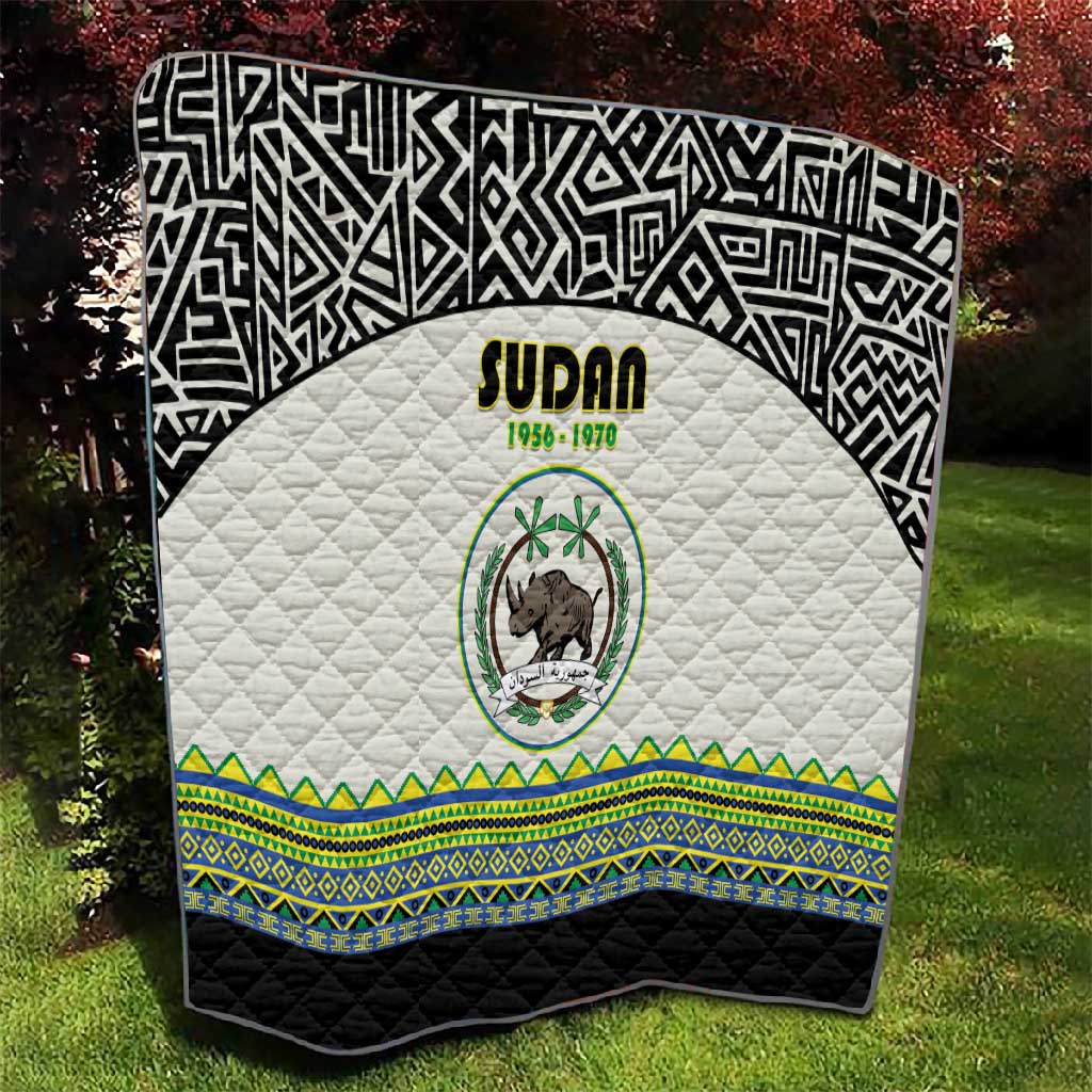 Sudan Quilt Coat Of Arms 1956-1970 With African Pattern - African Pride