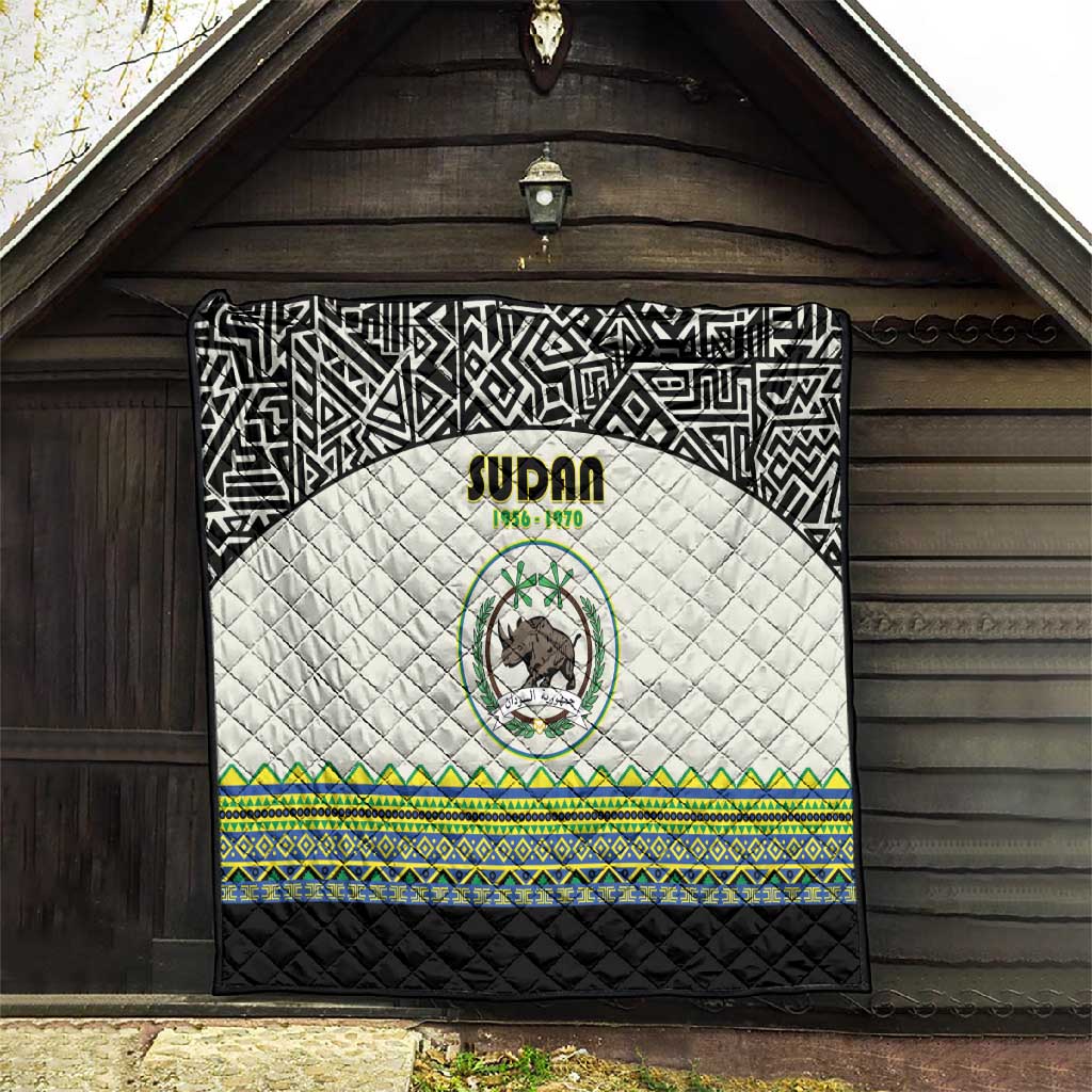 Sudan Quilt Coat Of Arms 1956-1970 With African Pattern - African Pride