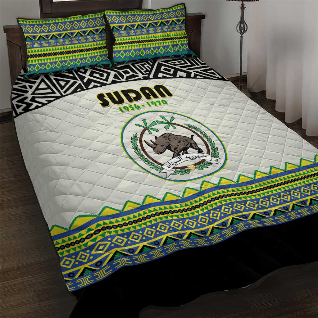 Sudan Quilt Bed Set Coat Of Arms 1956-1970 With African Pattern - African Pride